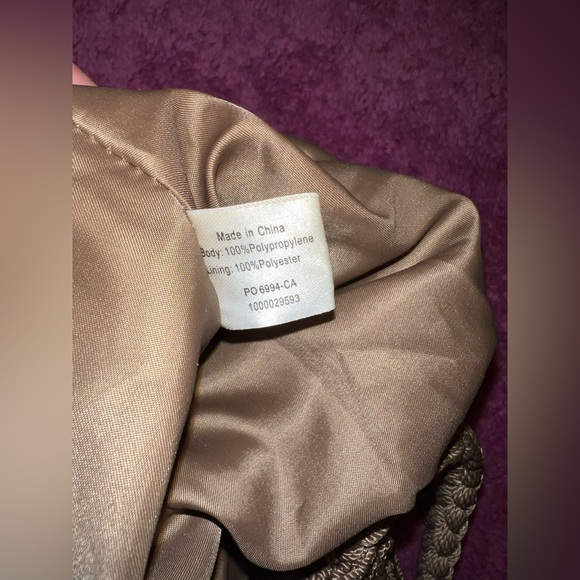 The Sak Originals Crochet Shoulder Purse Bag Lined Zip Closure Brown Beige - Picture 8 of 12